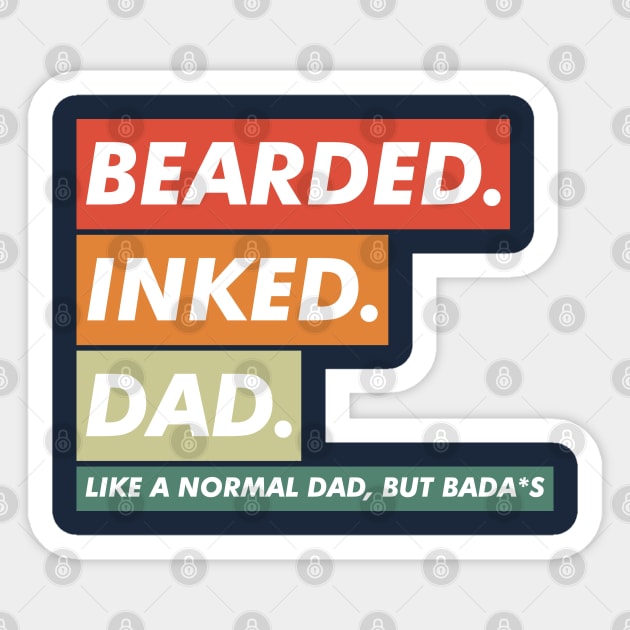 Bearded Inked Dad Sticker by VanTees